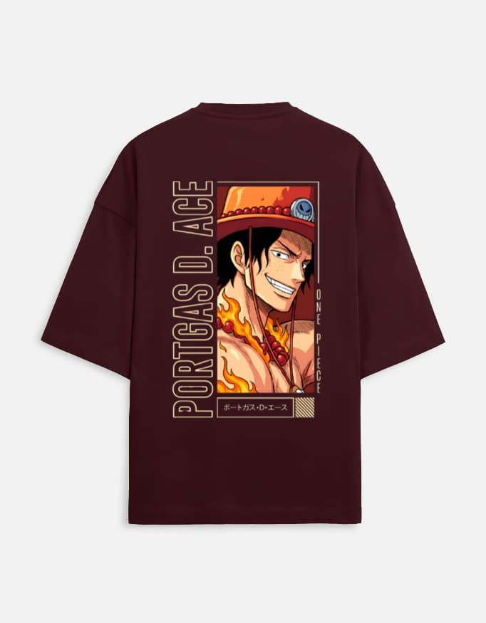 Portgas D. Ace Spade Pirates Oversized T-Shirt – One Piece