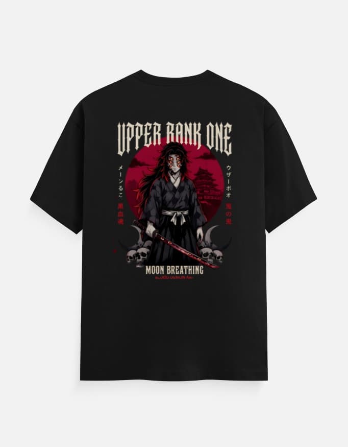 Kokushibo Upper Rank One Dual Print Oversized T-Shirt – Demon Slayer image 2