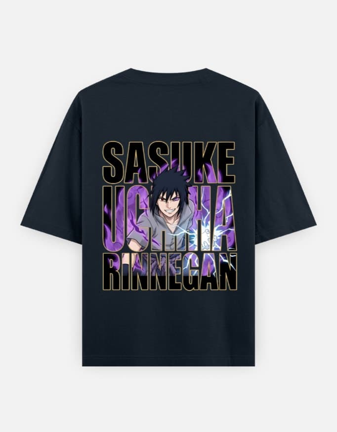 Sasuke Uchiha Rinnegan Dual Print Oversized T-Shirt – Naruto