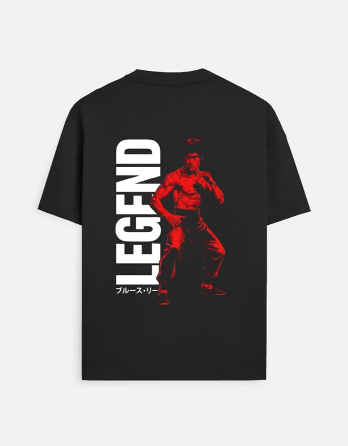 Bruce Lee Legend Dual Print Oversized T-Shirt image 2