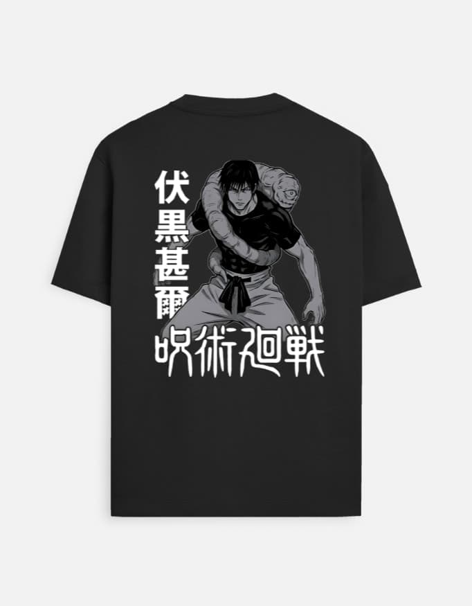 Product Name: Toji Fushiguro Dual Print Oversized T-Shirt – Jujutsu Kaisen