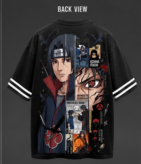 Brotherhood of Crows — Itachi Uchiha Oversized Tee image 2